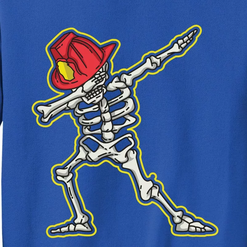 Dabbing Firefighter Skeleton Cool Scary Halloween Costume Cute Gift Tall Sweatshirt