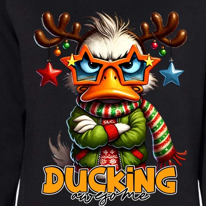 Ducking Funny Sarcastic Grumpy Duck Christmas Womens California Wash Sweatshirt