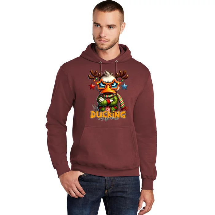 Ducking Funny Sarcastic Grumpy Duck Christmas Hoodie