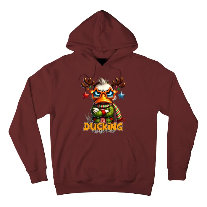 Ducking Funny Sarcastic Grumpy Duck Christmas Hoodie