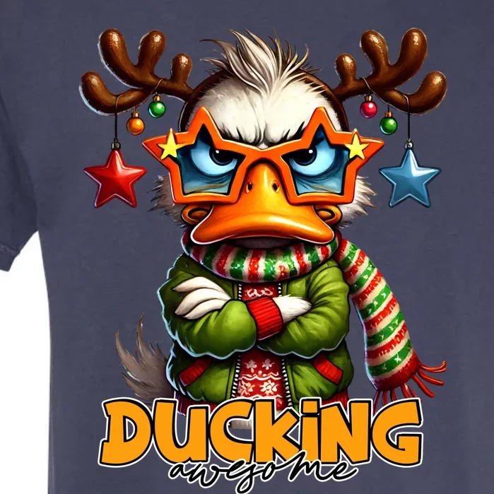 Ducking Funny Sarcastic Grumpy Duck Christmas Garment-Dyed Heavyweight T-Shirt