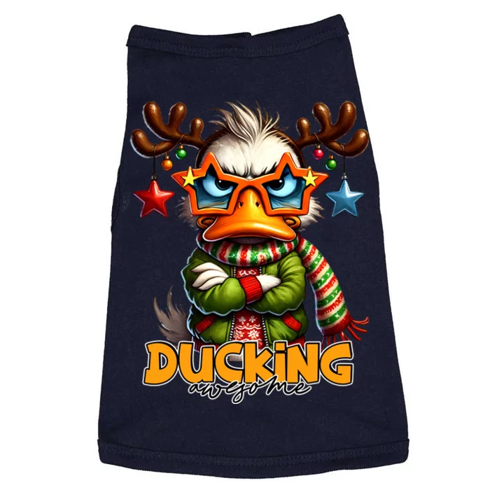 Ducking Funny Sarcastic Grumpy Duck Christmas Doggie Tank