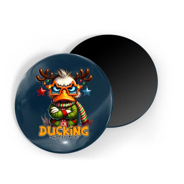 Ducking Funny Sarcastic Grumpy Duck Christmas Magnet