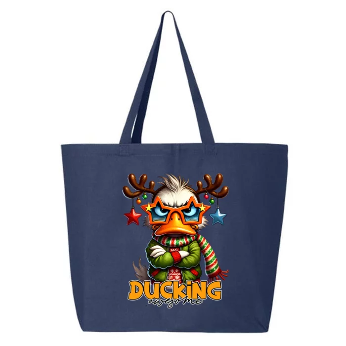 Ducking Funny Sarcastic Grumpy Duck Christmas 25L Jumbo Tote