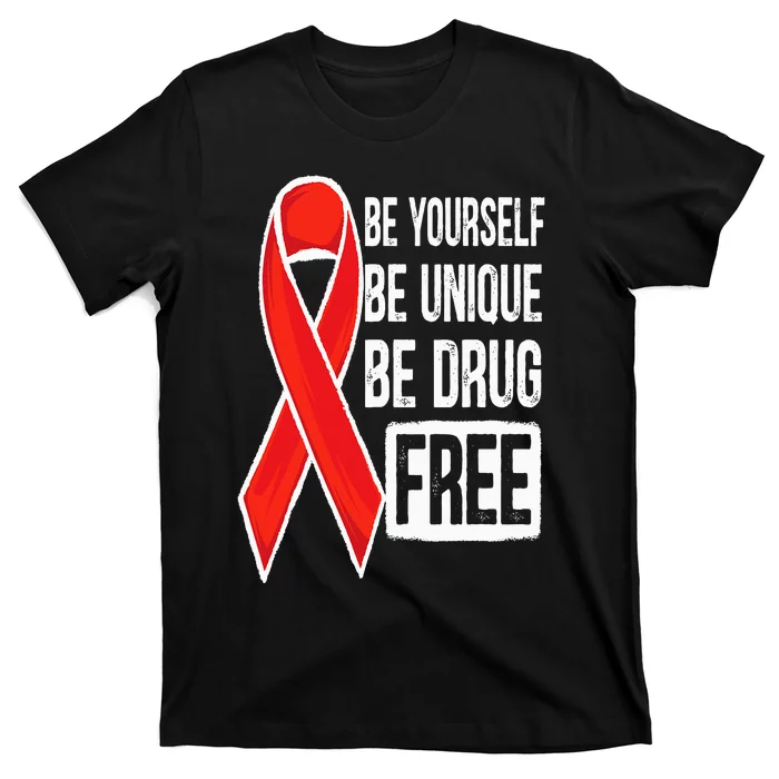 Drug Free Say No To Drugs Wear Red Awareness Red Ribbon Week T-Shirt