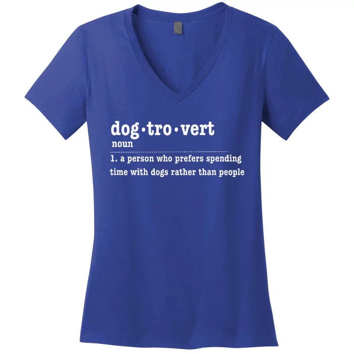 Dogtrovert Funny Sarcastic Dog Lover Women's V-Neck T-Shirt