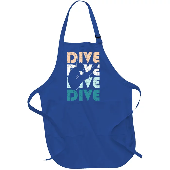 Dive Funny Springboard Diving Gift For High Diver Girls Meaningful Gift Full-Length Apron With Pocket