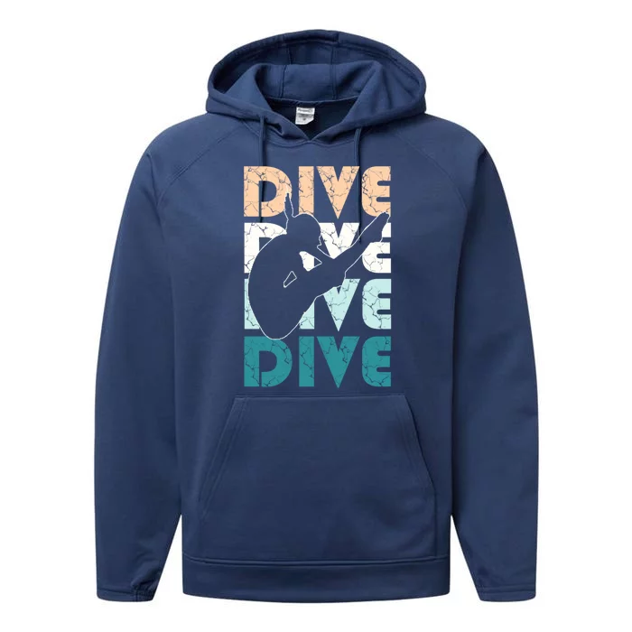 Dive Funny Springboard Diving Gift For High Diver Girls Meaningful Gift Performance Fleece Hoodie