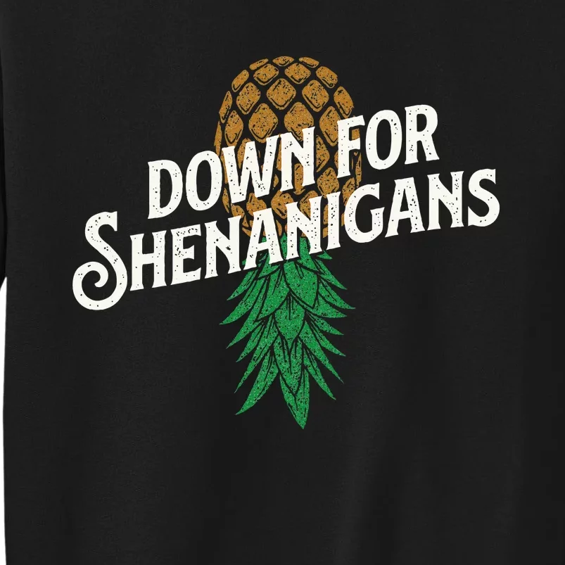 Down For Shenanigans Swinger Couple Upside Down Pineapple Tall Sweatshirt