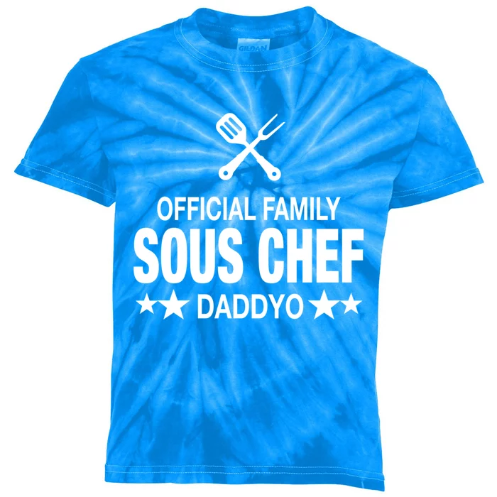 Daddyo Family Sous Chef Funny Cooking Daddyo Great Gift Kids Tie-Dye T-Shirt