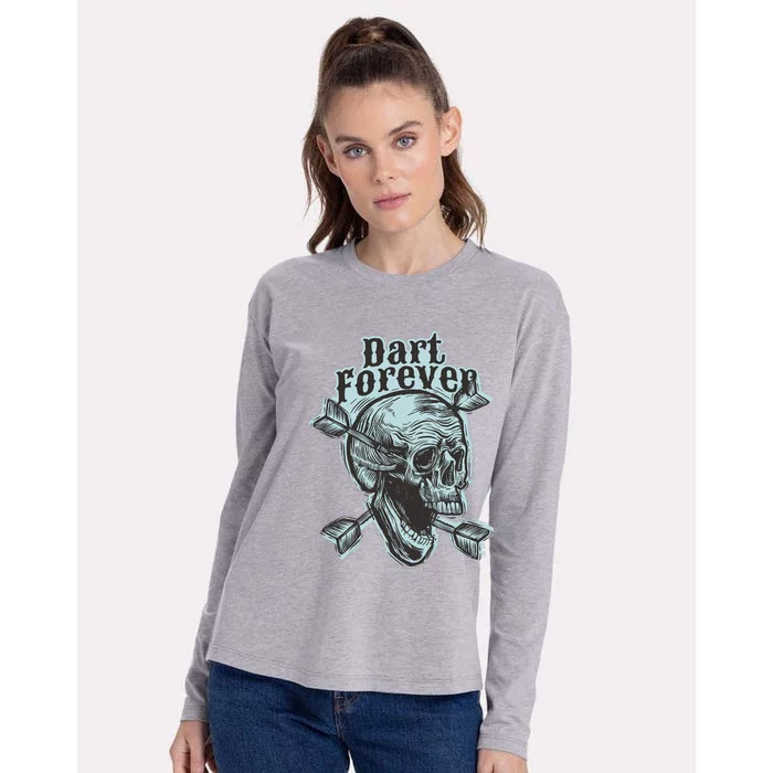 Dart Forever Skull Womens Cotton Relaxed Long Sleeve T-Shirt