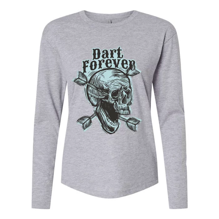 Dart Forever Skull Womens Cotton Relaxed Long Sleeve T-Shirt