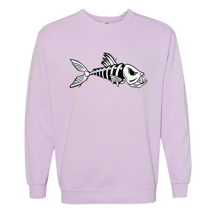 Dead Fish Skeleton Fishing Garment-Dyed Sweatshirt