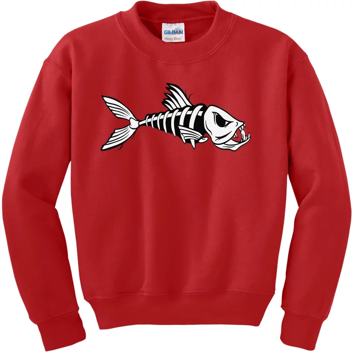 Dead Fish Skeleton Fishing Kids Sweatshirt