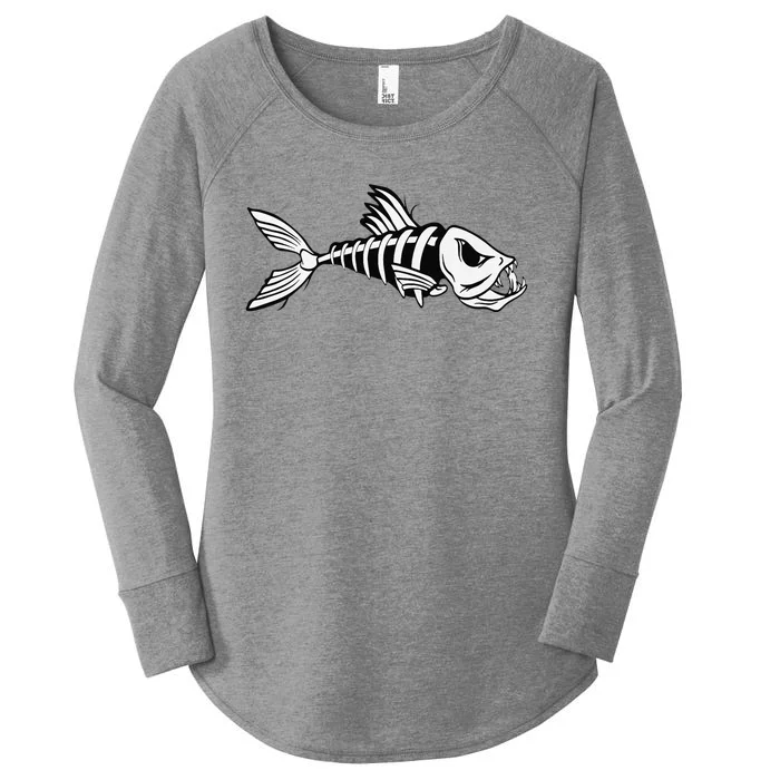 Dead Fish Skeleton Fishing Women's Perfect Tri Tunic Long Sleeve Shirt