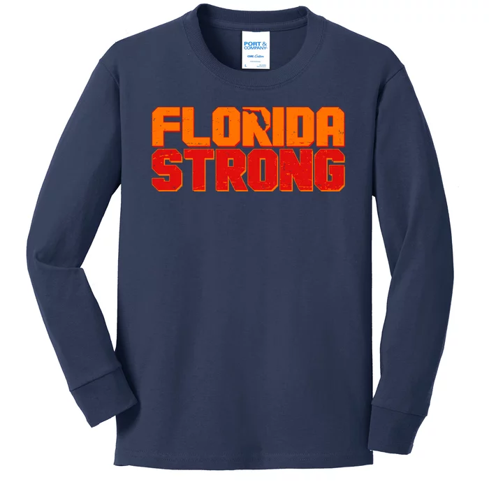 Distressed Florida Strong Kids Long Sleeve Shirt