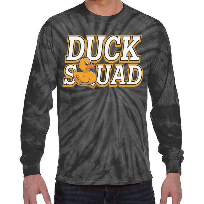 Ducky Family Squad Quacking Up Together Tie-Dye Long Sleeve Shirt