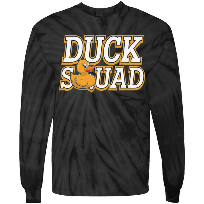 Ducky Family Squad Quacking Up Together Tie-Dye Long Sleeve Shirt