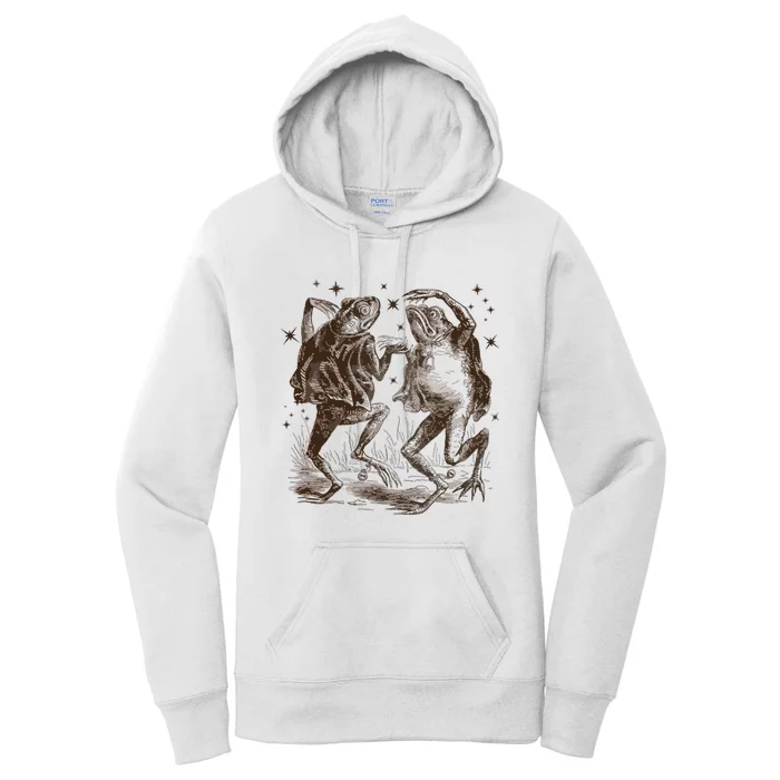 Dancing Frog Stars Vintage 90s Tattoo Style Women's Pullover Hoodie