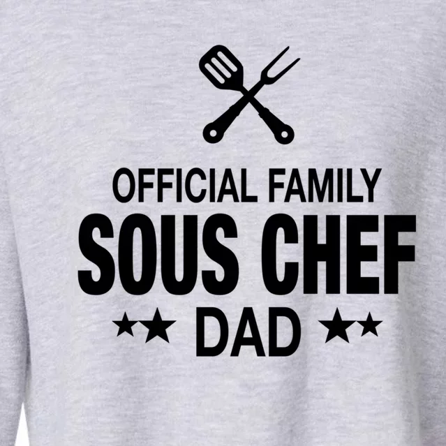 Dad Family Sous Chef Funny Cooking Dad Gift Cropped Pullover Crew