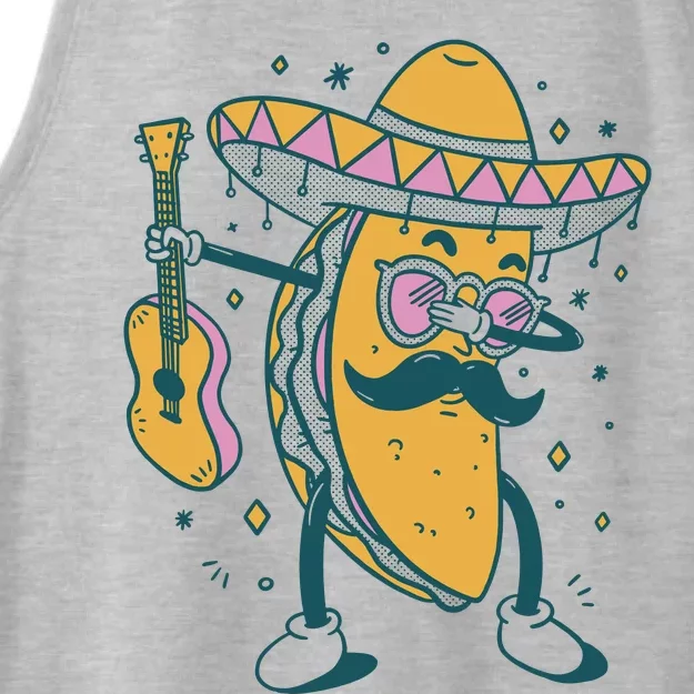 Dabbing Fiesta Taco Ladies Tri-Blend Wicking Tank