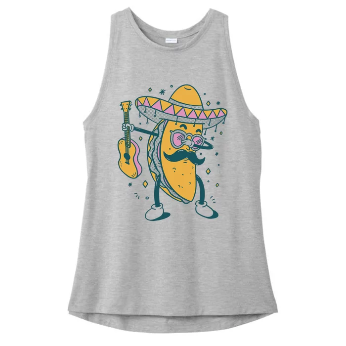 Dabbing Fiesta Taco Ladies Tri-Blend Wicking Tank