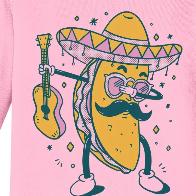 Dabbing Fiesta Taco Baby Long Sleeve Bodysuit