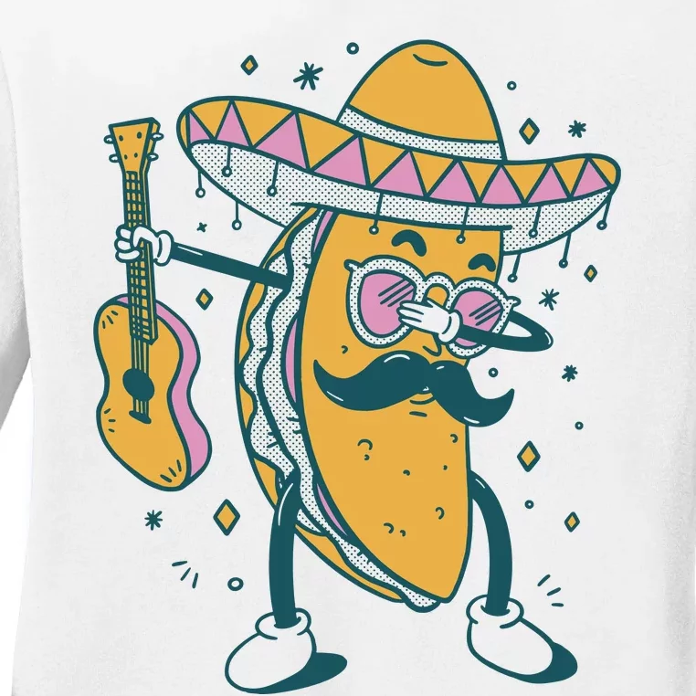 Dabbing Fiesta Taco Ladies Long Sleeve Shirt