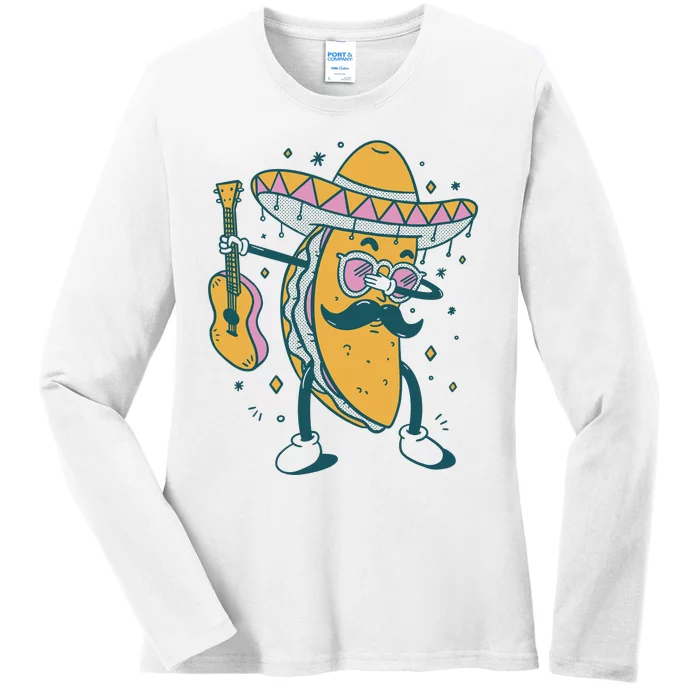 Dabbing Fiesta Taco Ladies Long Sleeve Shirt