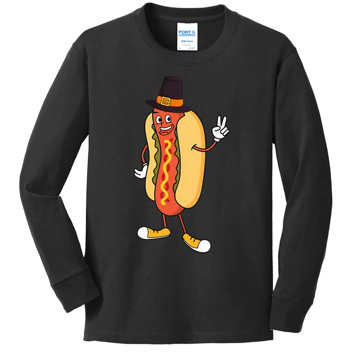 Deliciously Funny Thanksgiving Foodie Design for Fall Kids Long Sleeve Shirt