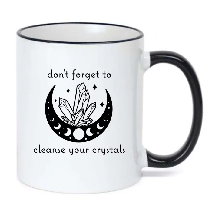 Dont Forget To Cleanse Your Crystals Wicca Moon Witch Gift Black Color Changing Mug