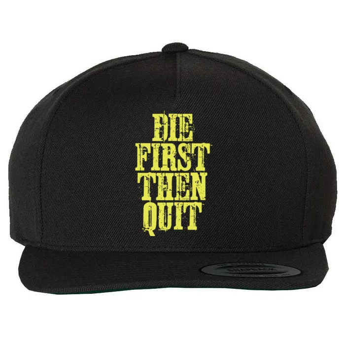 Die First Then Quit Motivational Great Gift Wool Snapback Cap