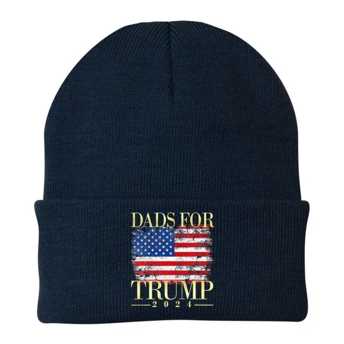 Dads For Trump 2024 Fathers Day Gift Pro Donald Trump Usa Knit Cap Winter Beanie