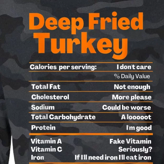 Deep Fried Turkey Shirt Thanksgiving Nutrition Facts Tee Cropped Pullover Crew