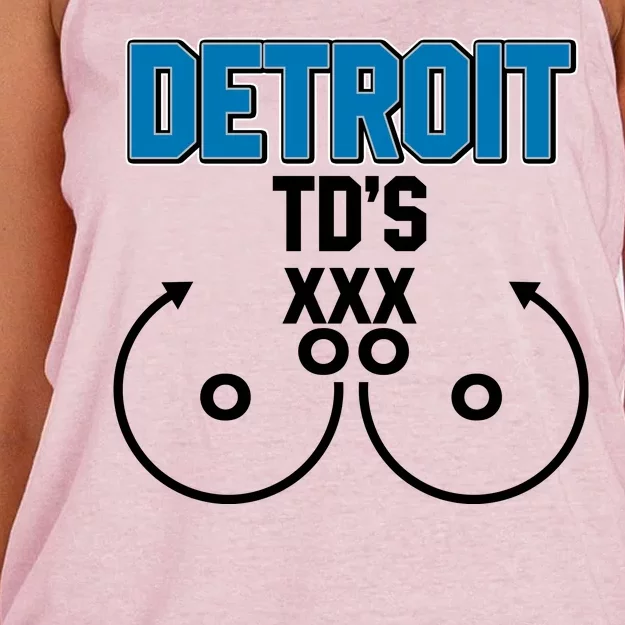 Detroit Football TD's Touchdowns Women's Knotted Racerback Tank