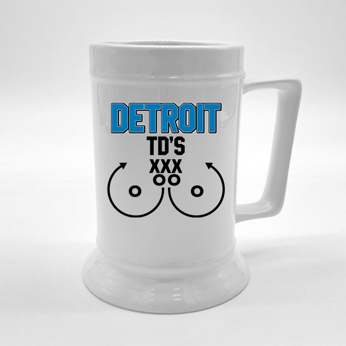 Detroit Football TD's Touchdowns Front & Back Beer Stein