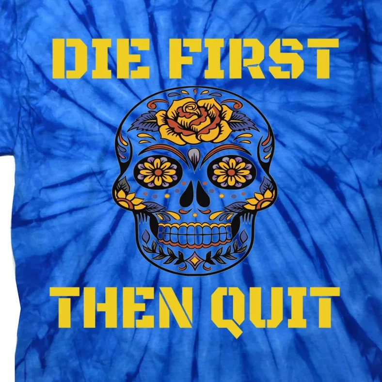 Die First Then Qui Military Veteran Skull Flower Gift Tie-Dye T-Shirt