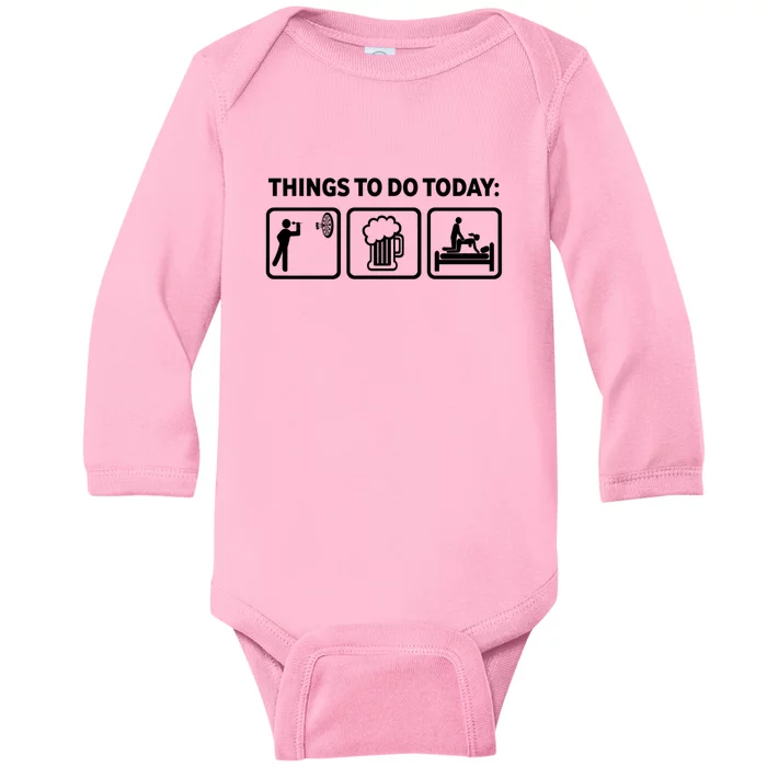 Darts Funny Things To Do Today Baby Long Sleeve Bodysuit