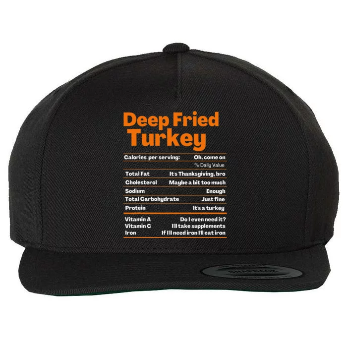 Deep Fried Turkey  Thanksgiving Nutrition Facts Wool Snapback Cap