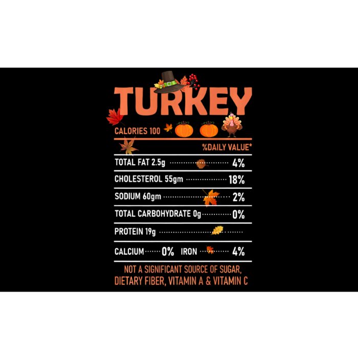 Deep Fried Turkey Thanksgiving Nutrition Facts Bumper Sticker