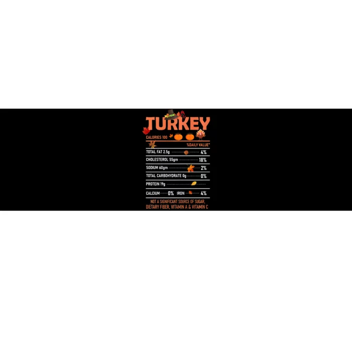 Deep Fried Turkey Thanksgiving Nutrition Facts Bumper Sticker