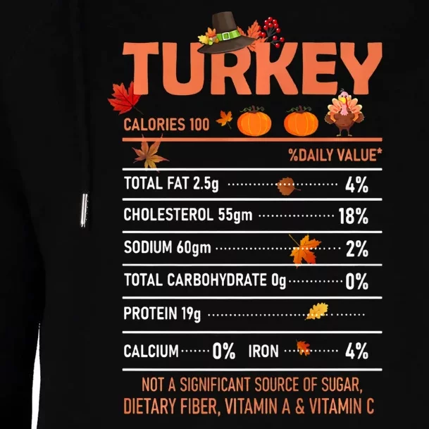 Deep Fried Turkey Thanksgiving Nutrition Facts Womens Funnel Neck Pullover Hood