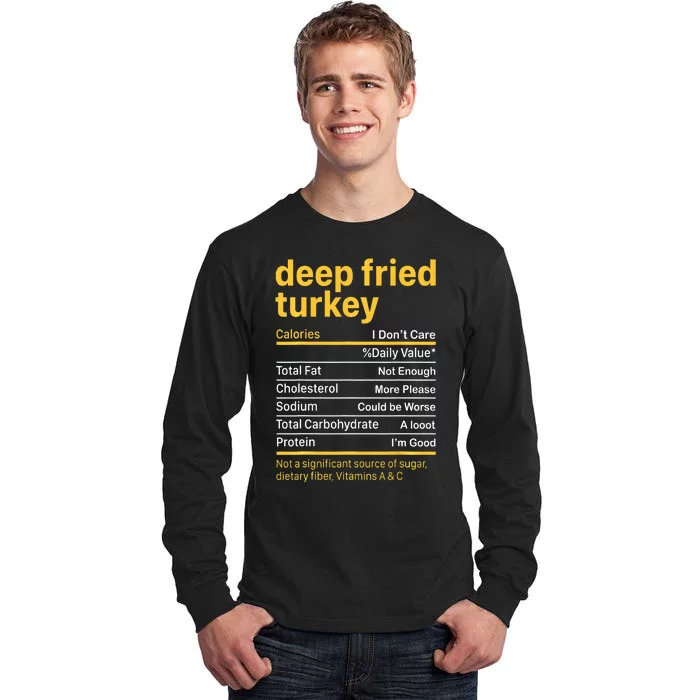 Deep Fried Turkey Nutrition Facts Thanksgiving Food Tall Long Sleeve T-Shirt