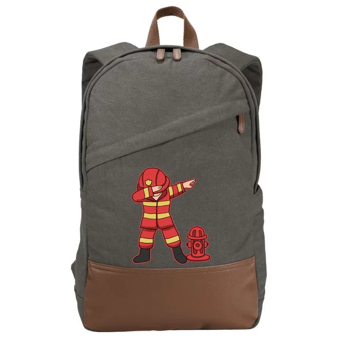 Dabbing Firefighter T Funny Dab Gift Firefighter Cotton Canvas Backpack