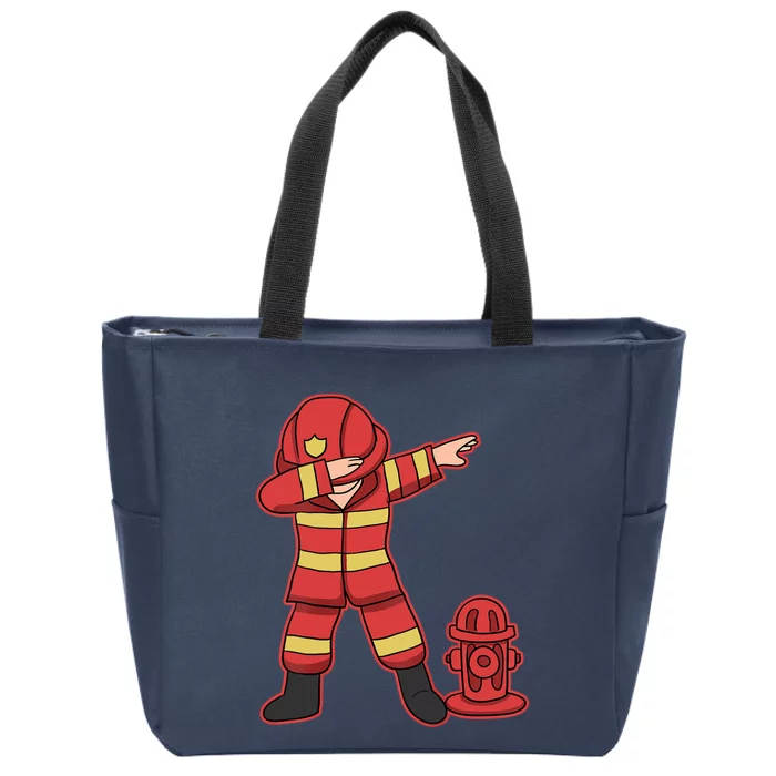 Dabbing Firefighter T Funny Dab Gift Firefighter Zip Tote Bag