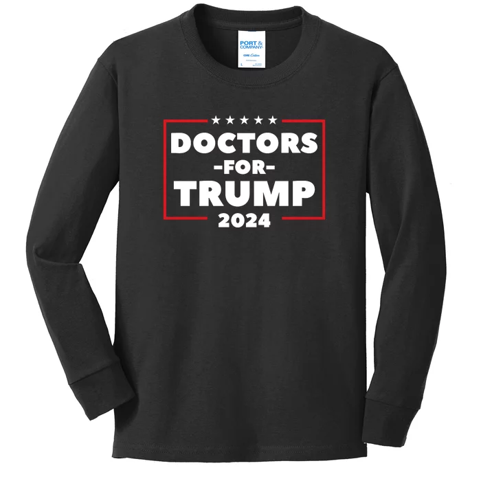 Doctors For Trump 2024 Kids Long Sleeve Shirt