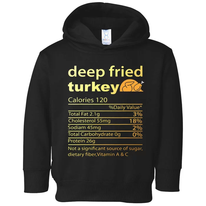 Deep Fried Turkey Nutrition Food Facts Thanksgiving Costume Toddler Hoodie