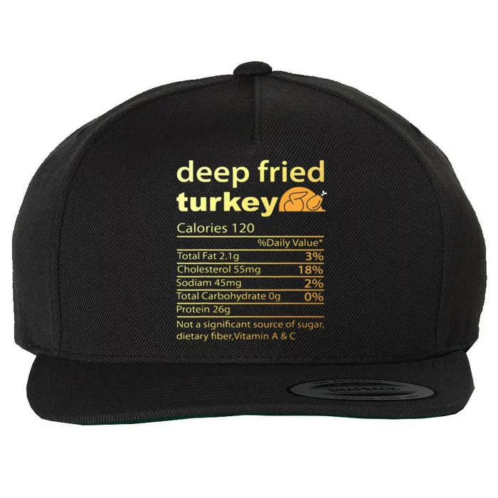 Deep Fried Turkey Nutrition Food Facts Thanksgiving Costume Wool Snapback Cap