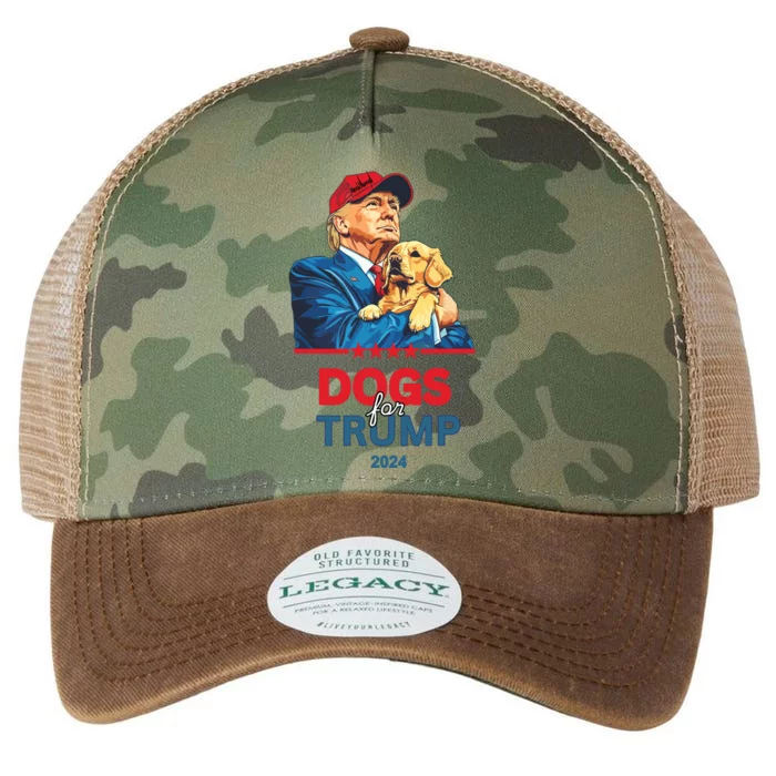 Dogs For Trump 2024 Funny Trump Legacy Tie Dye Trucker Hat