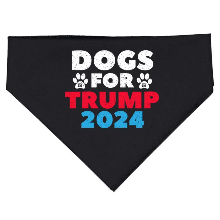 Dogs For Trump 2024 Election Gift USA-Made Doggie Bandana